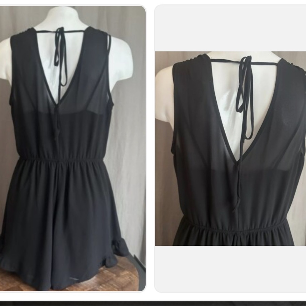 Astr the label Black Sleeveless V-Neck Romper with Tie Back - medium - Picture 5 of 6
